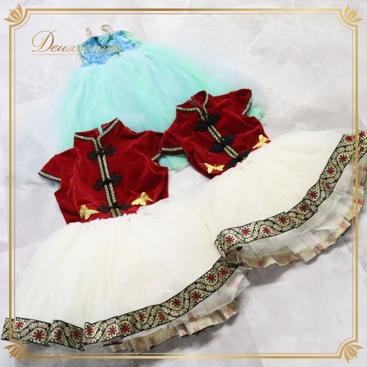 バレエ 衣装 セット チャコット Chacott チュチュ ジュニア 子供 ベロア チュール コンクール 発表会 パーティ 舞台 演劇 お揃い 赤白 青緑 チュチュドレス セットアップ 子供用服 衣装セット おしゃれ レッスン用 発表会衣装