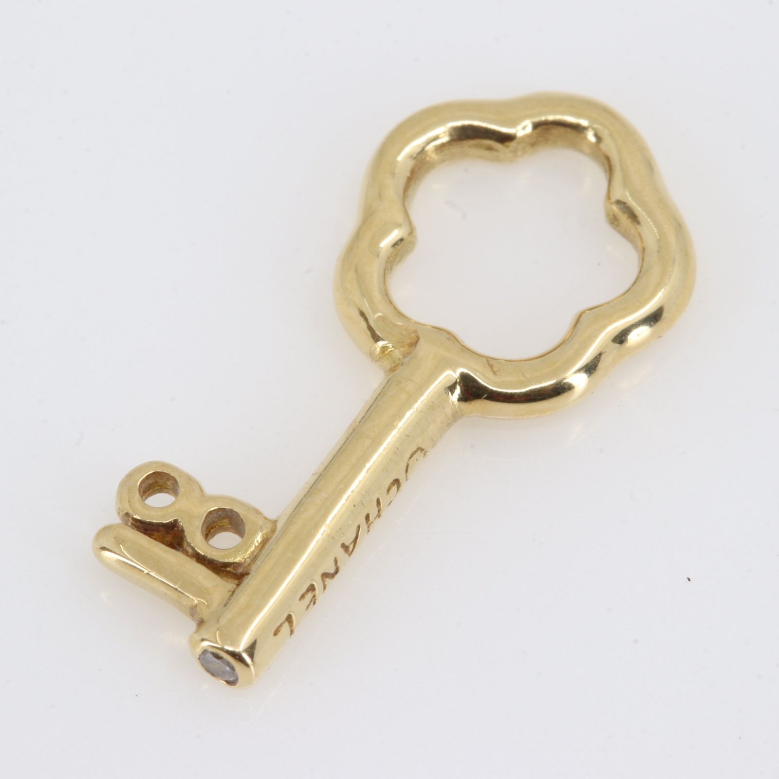 ITDTHTQU2YRC CHANEL シャネル 750 YG ヴァンドーム18番地 ヴィンテージ ダイヤ 鍵型 チャーム 1.47g ゴールド