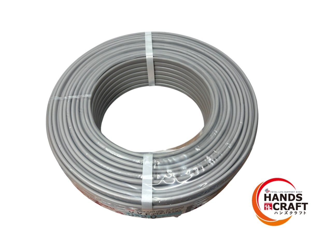 YAZAKI ヤザキ 3×2.0 VVF 黒 赤 緑 200マーク ライン入り 100m 製