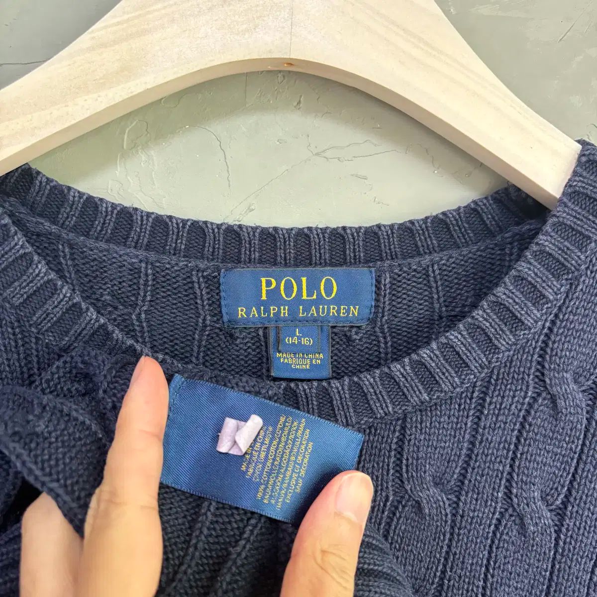  ポロラルフローレン ケーブル編み ニット ネイビー 長袖 ニット セーター