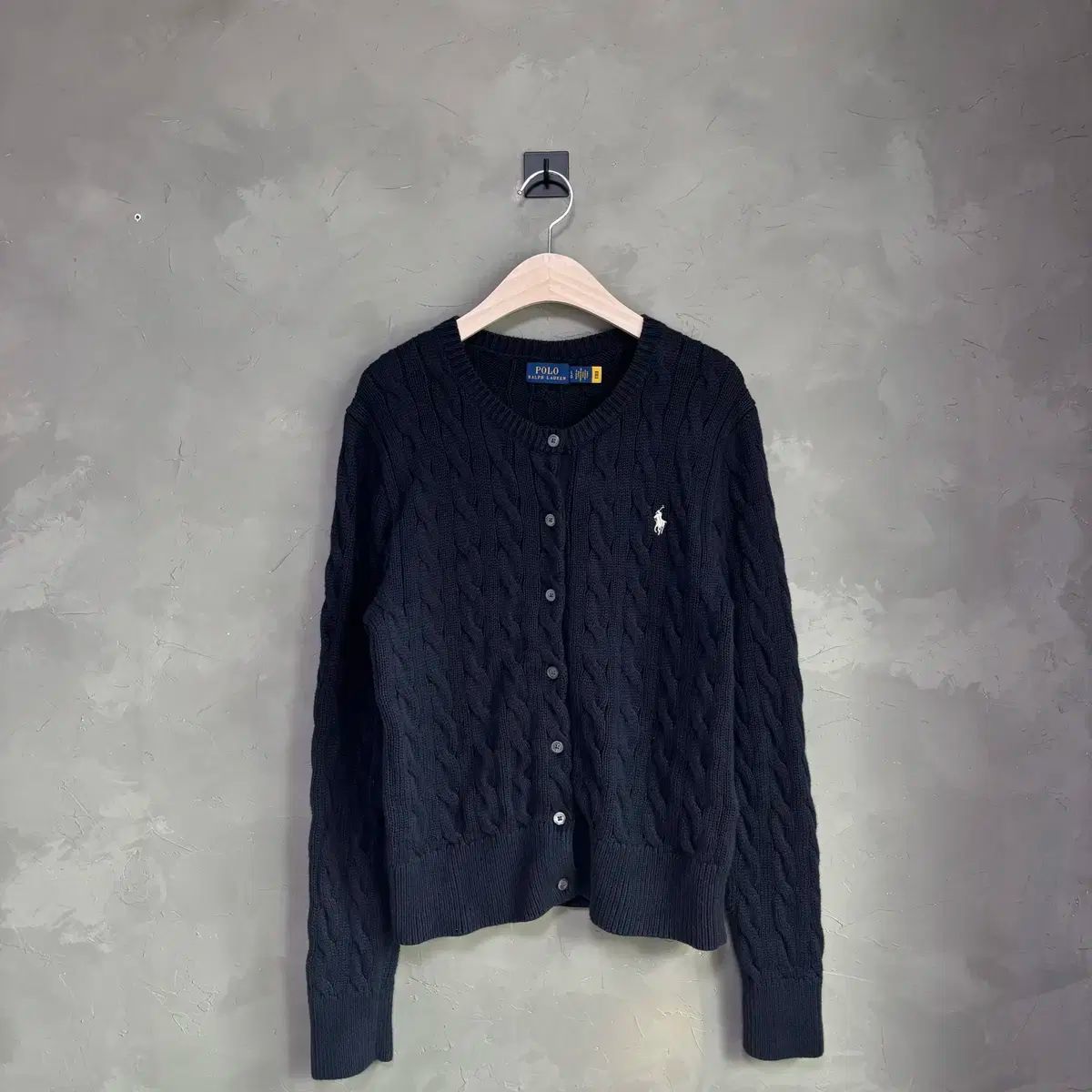 ポロ ラルフローレン ケーブル編み ニット カーディガン ネイビー