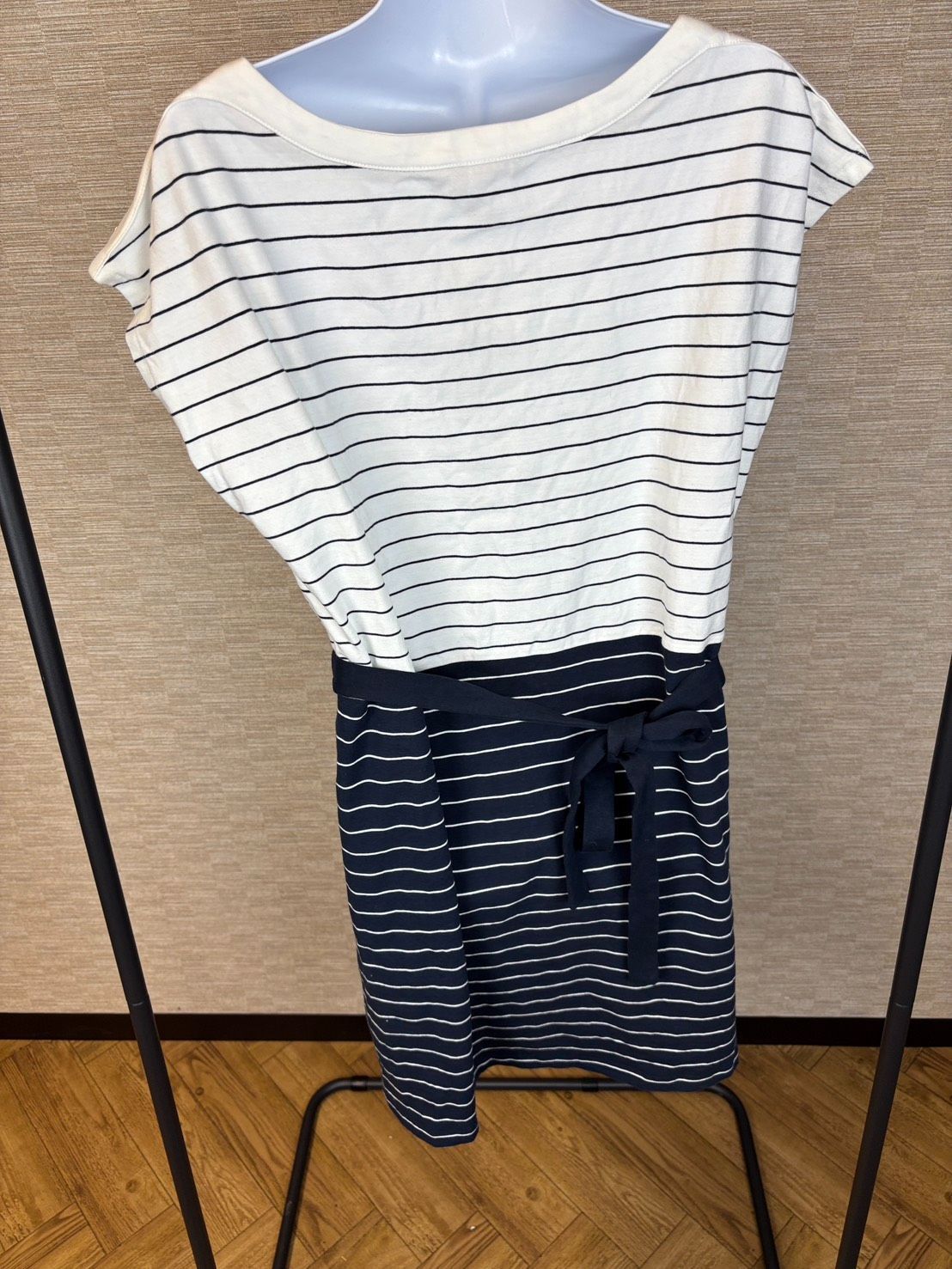 TOMMY HILFIGER ワンピース Lサイズ ボーダー マリン ストライプ トミーヒルフィガー