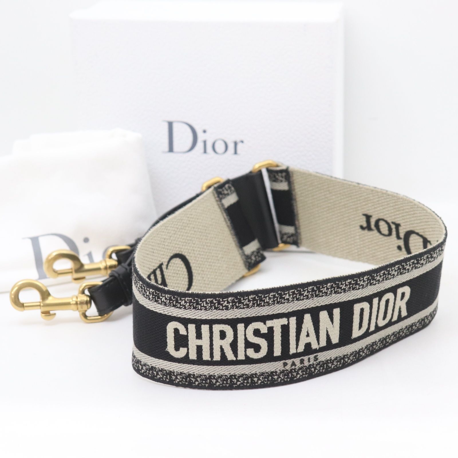 ITFAW3JNX3FI Dior ディオール エンブロイダリー ショルダーストラップ バッグ ブラック アンティークゴールドトーン
