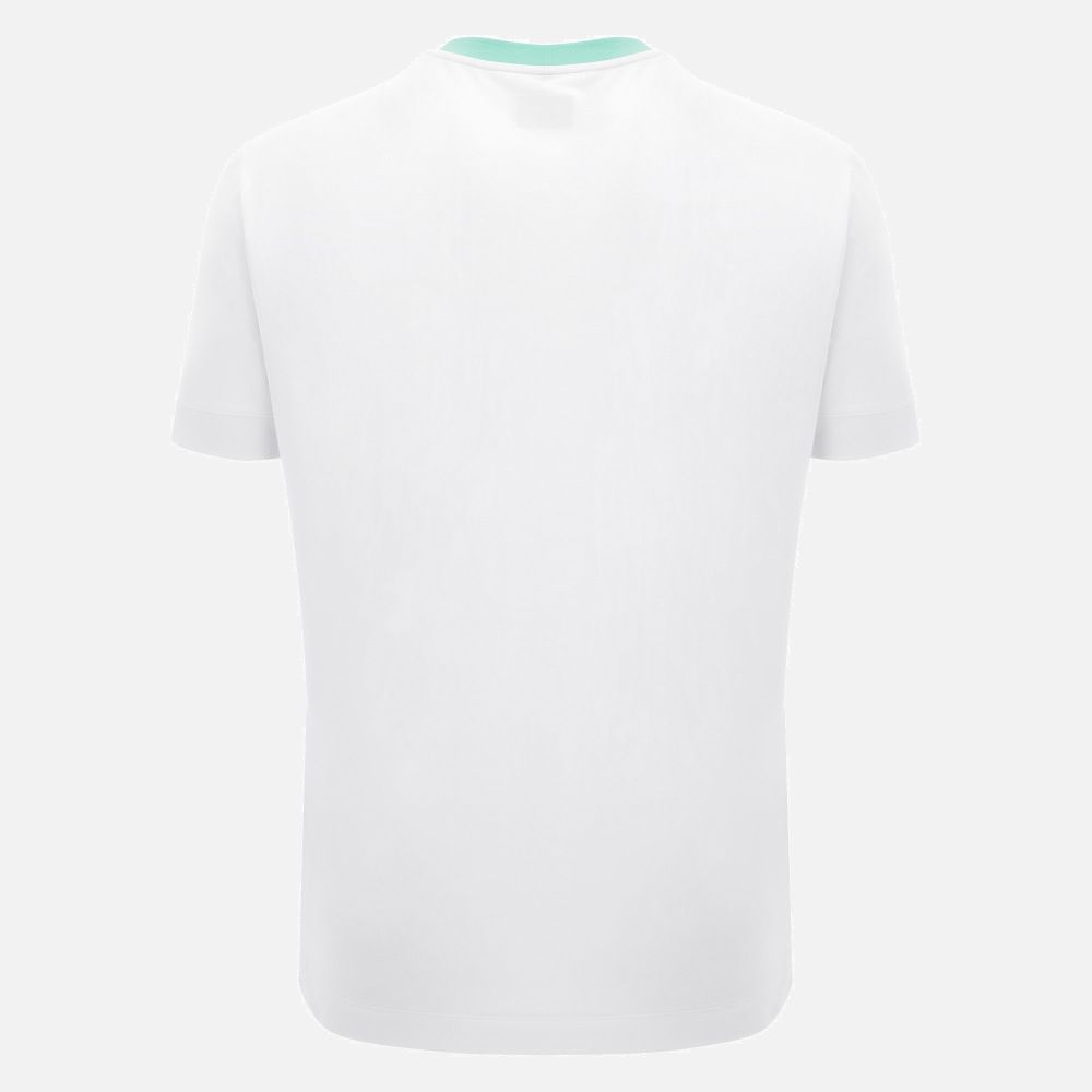 マクロン S M L XL 4 5 ラグビー スコットランド代表 2025 スリムフィット コットン トラベル Tシャツ 白 ホワイト 緑 グリーン モデル 日本未発売