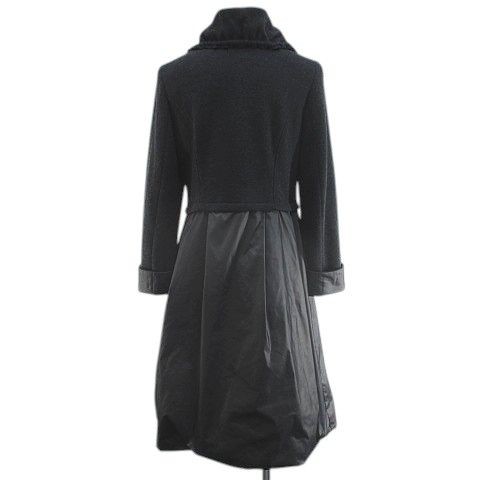 レラリック RES RALIQUE ダッフルコート ロング丈 9 灰系 ダークグレー トグルボタン 切替 裏地