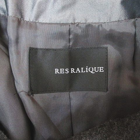 レラリック RES RALIQUE ダッフルコート ロング丈 9 灰系 ダークグレー トグルボタン 切替 裏地 GULLKHAN_COM