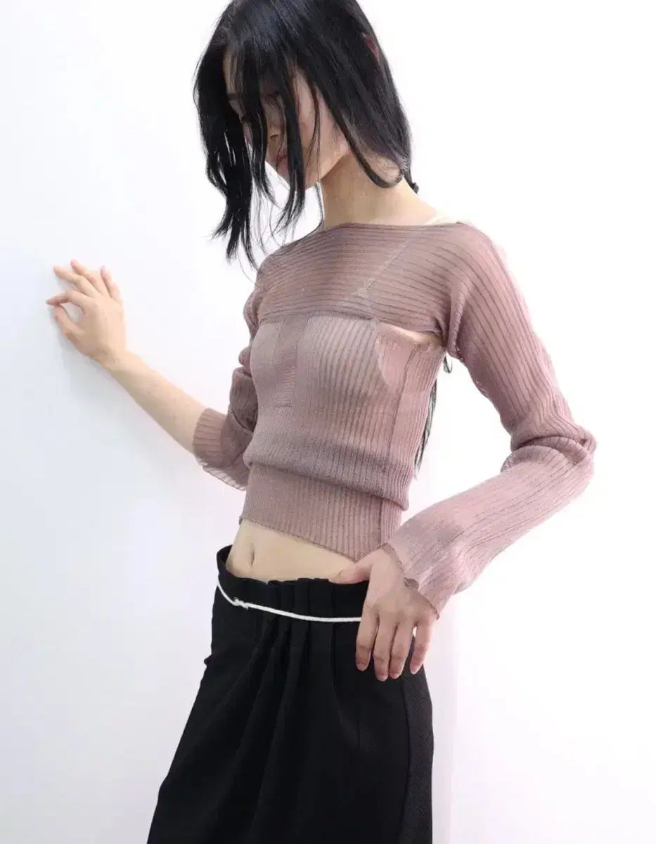 ウールリカ サンクトゥス ulikasanctus Sheer tank top pink
