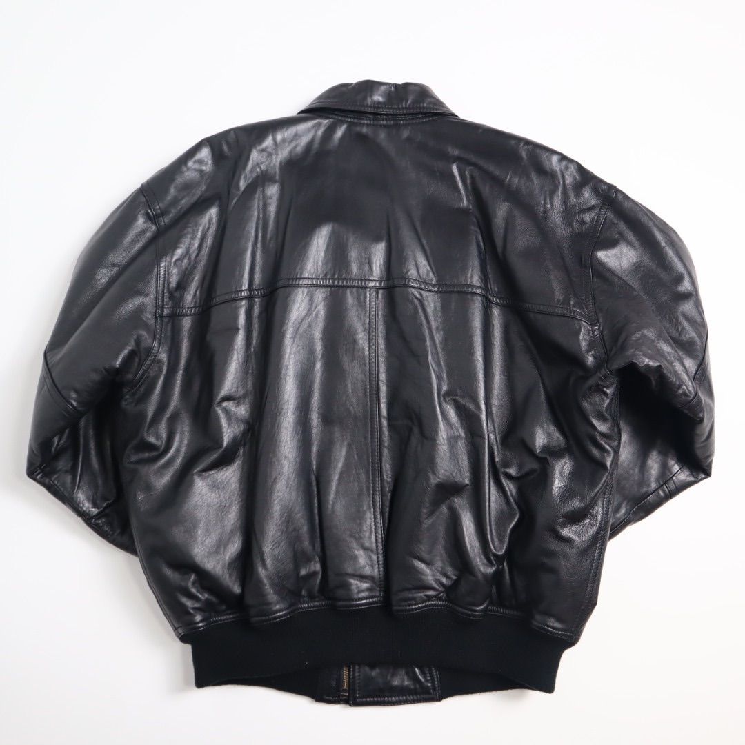 90s 本革 ラムレザー A-2 レザージャケット 丈短 ヴィンテージ 48 90s