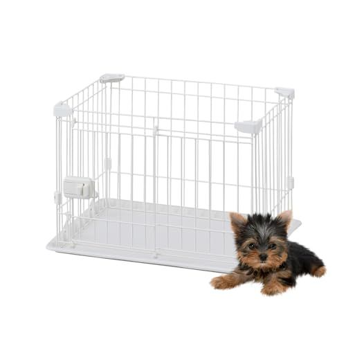 アイリスオーヤマ 犬 組み立て サークル システムサークルトレー付き STS-400T ホワイト 超小型犬用 幅60×奥行45×高さ41cm fe12a7ed