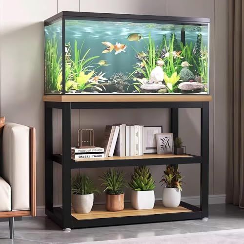 EastEamily 水槽台 水槽スタンド 3段 幅65cm×奥行35cm×高さ71cm シンク置き台 耐荷重 水槽棚 収納ラック おしゃれ 組立式 リビングルーム リビングルーム 書斎 ホテル レストランに最適 ブラック aab226de