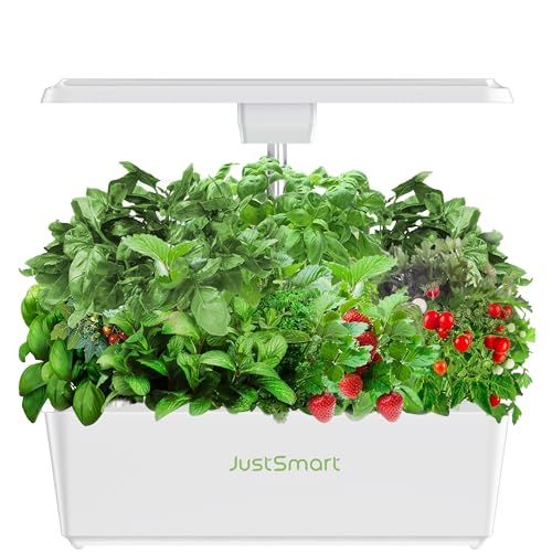 JustSmart 水耕栽培キット 室内 水耕栽培 おしゃれ 家庭菜園 キット LEDライト付き 自動水循環システム搭載 高さ調節 IGS-20SE ホワイト f408b6f4