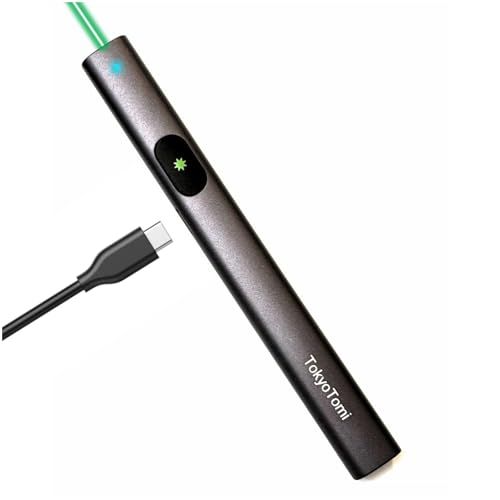 TokyoTomi 日本初 充電式 緑 レーザーポインター 8倍明るい高輝度 レーザークラス2 安全法規格PSC認証品 G104 db9cb45e
