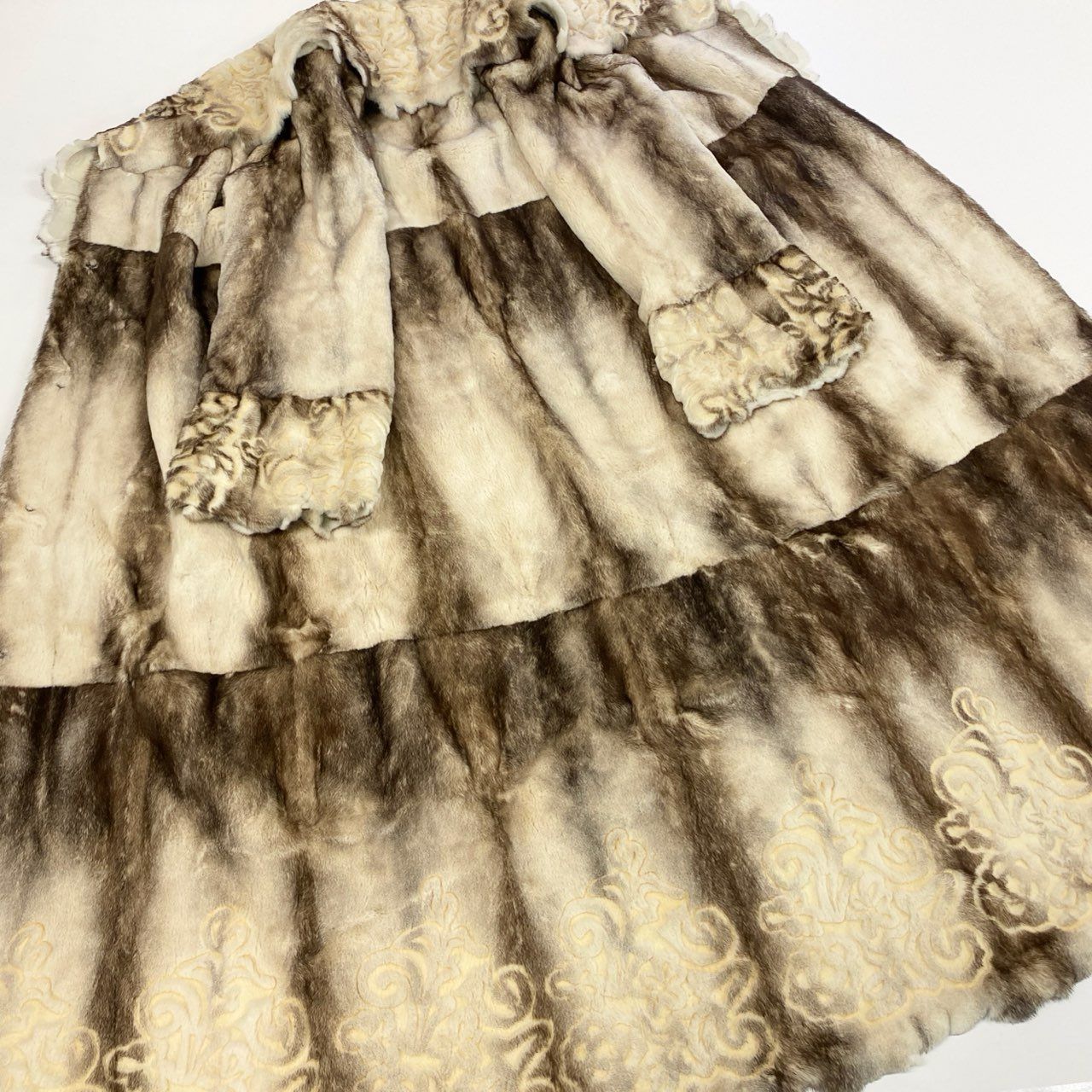 48k2 超 Pellicce Moda ペリーチェモーダ クロスミンク カービングデザイン 超ロングコート 135cm 最 本毛皮 CROSS MINK FURt18r GULLKHAN_COM