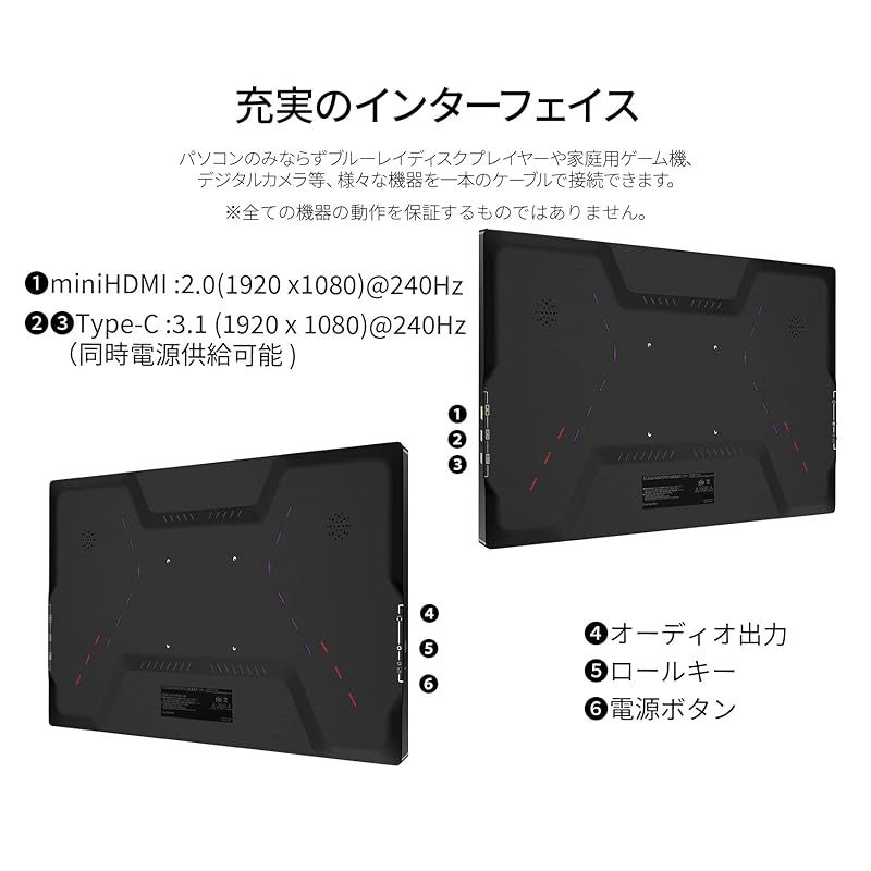  17.3インチ モバイルモニター IPS パネル フルHD 1920 x 1080解像度 スマートケース付き Type C MAC PC対応 スピーカー内蔵 非光沢 Switch JN-MD- 1 周辺機器 Wii