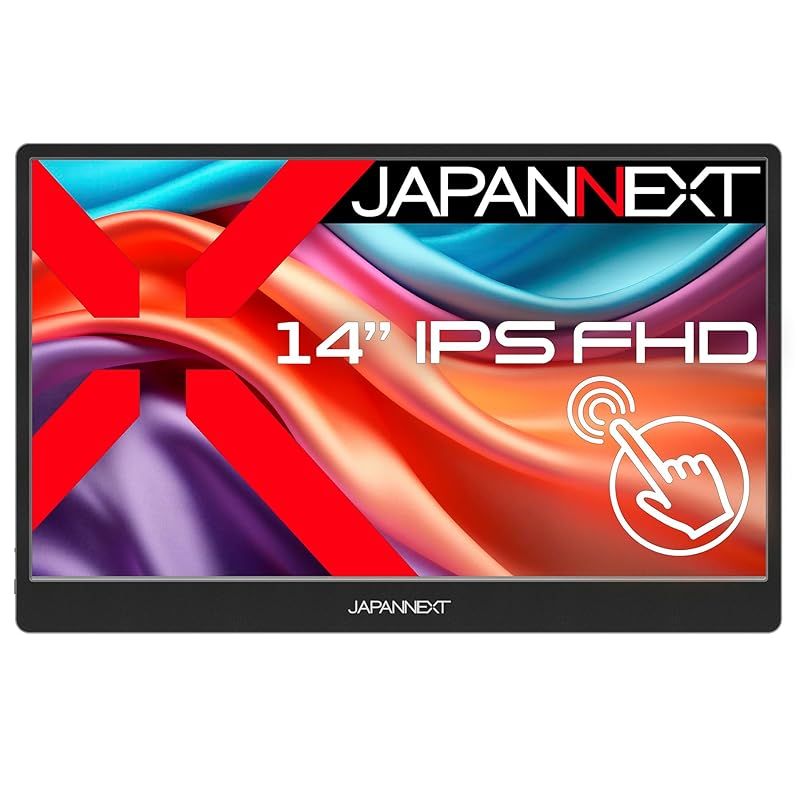 JAPANNEXT 14インチ モバイルモニター IPS パネル フルHD 1920x1080解像度 スマートケース付き Type C PC対応 スピーカー内蔵 sRGB 非光沢 JN-MD-IPS14FHDR-T 1