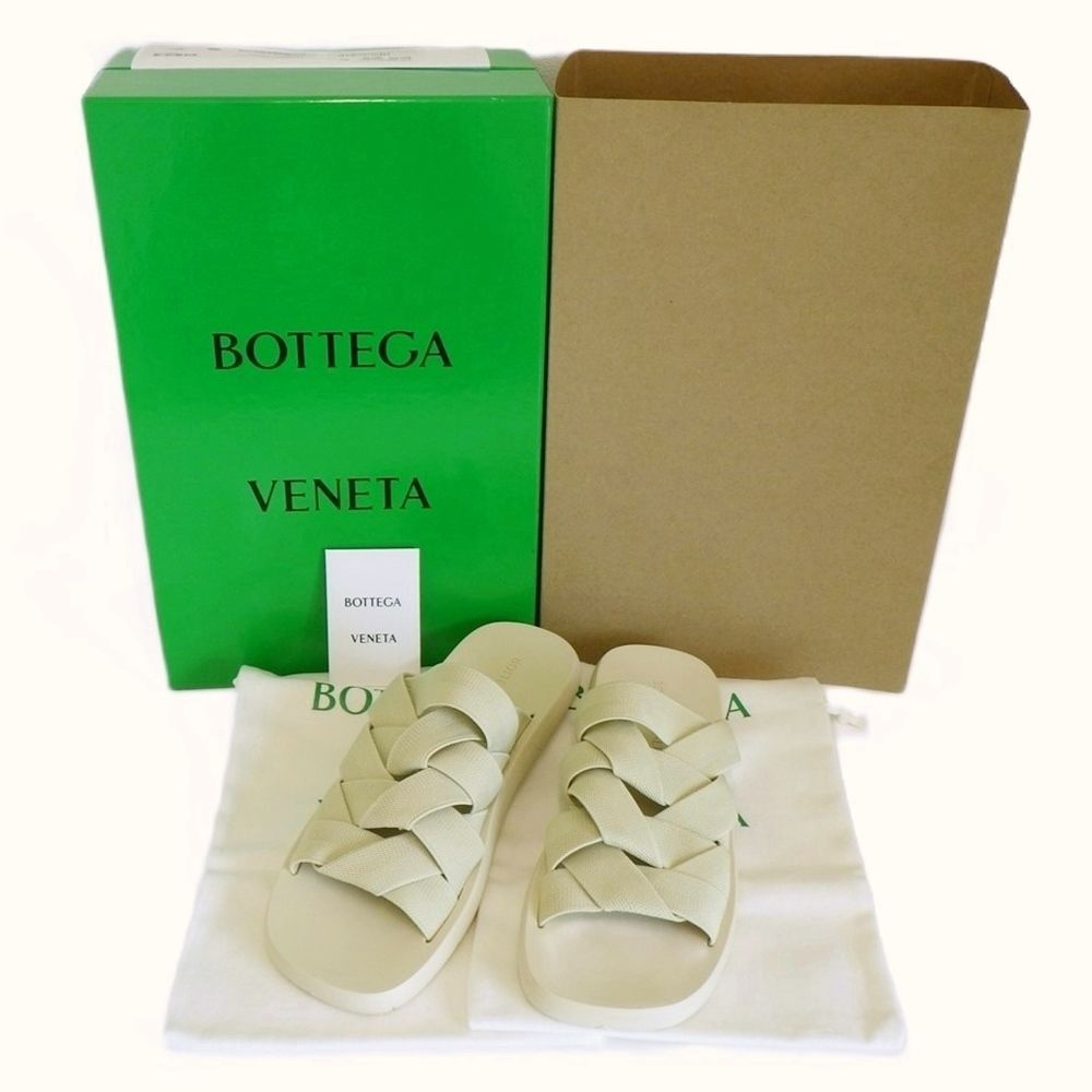 BOTTEGA VENETA ボッテガヴェネタ 651402 V0GV0 9031 イントレチャート プラット サンダル 42 27cm相当 外箱 内 き 金沢福久店 C25-1250