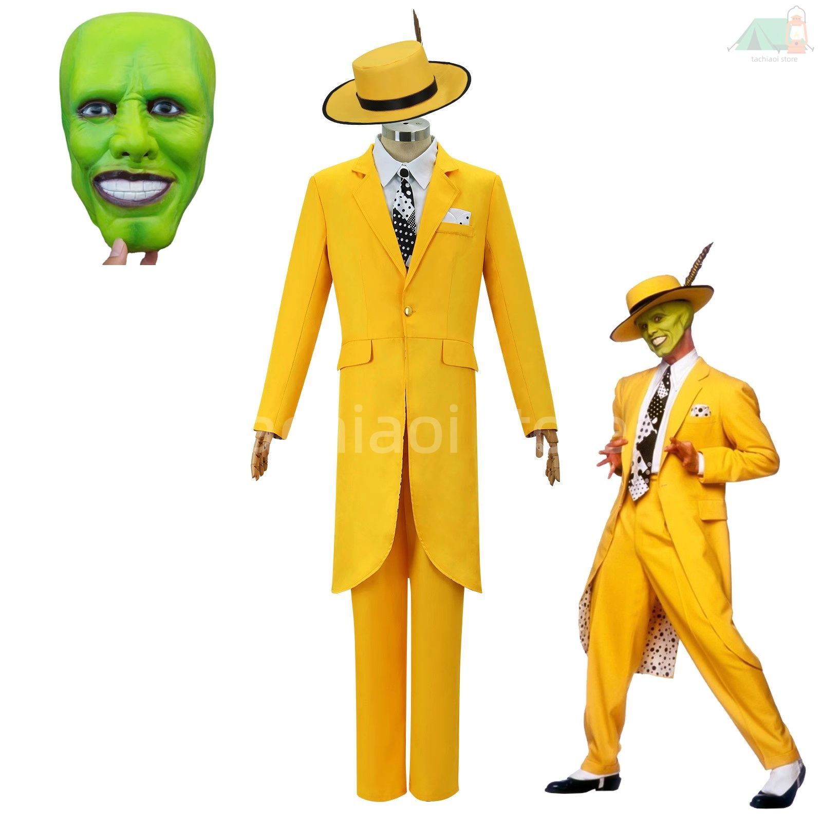 ジムキャリー 変装 マスク コスプレ 衣装 ハロウィン 演出用 全セット