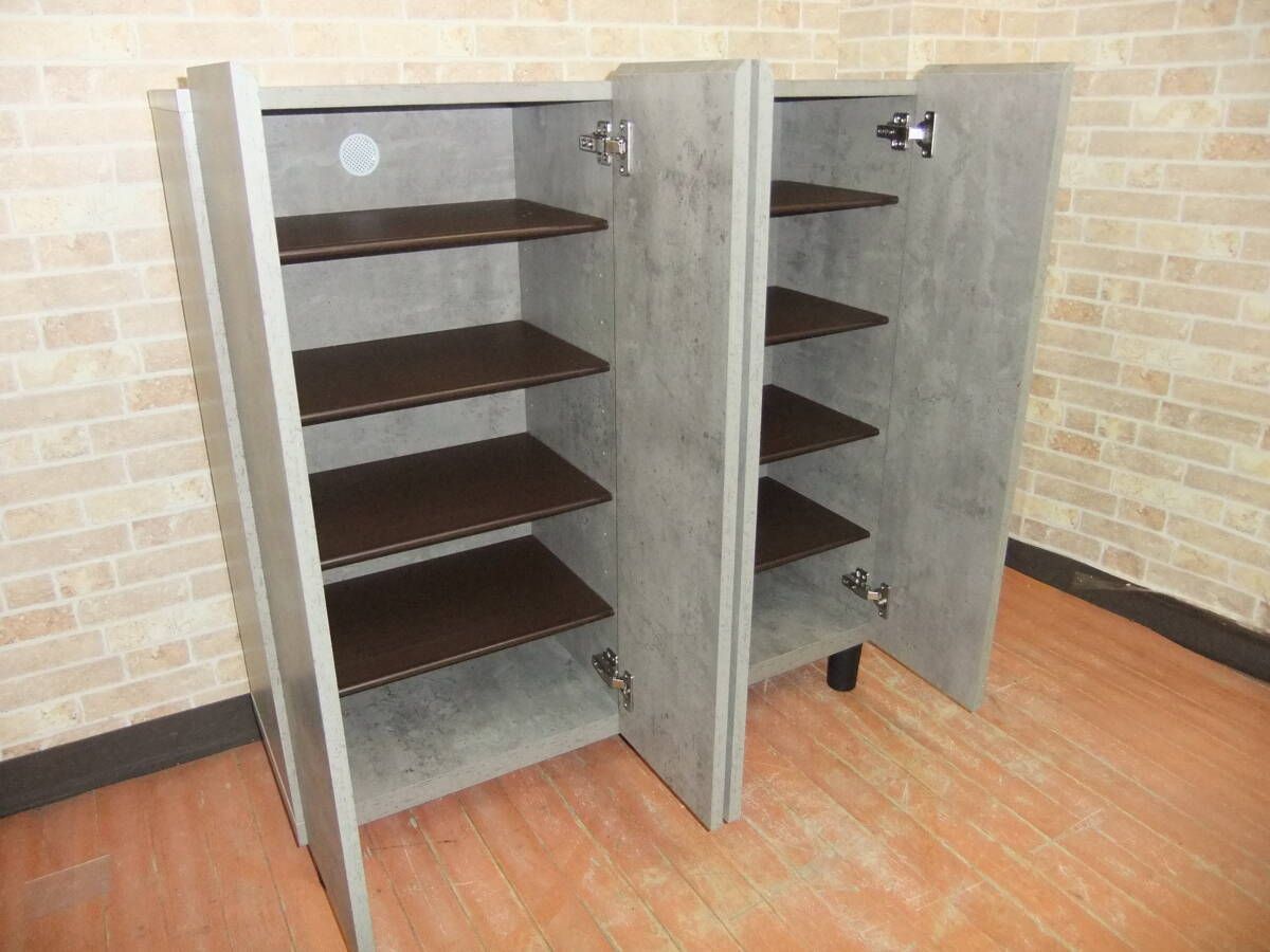 一部地域除く 下駄箱 玄関収納 国産品 コンクリート柄 品