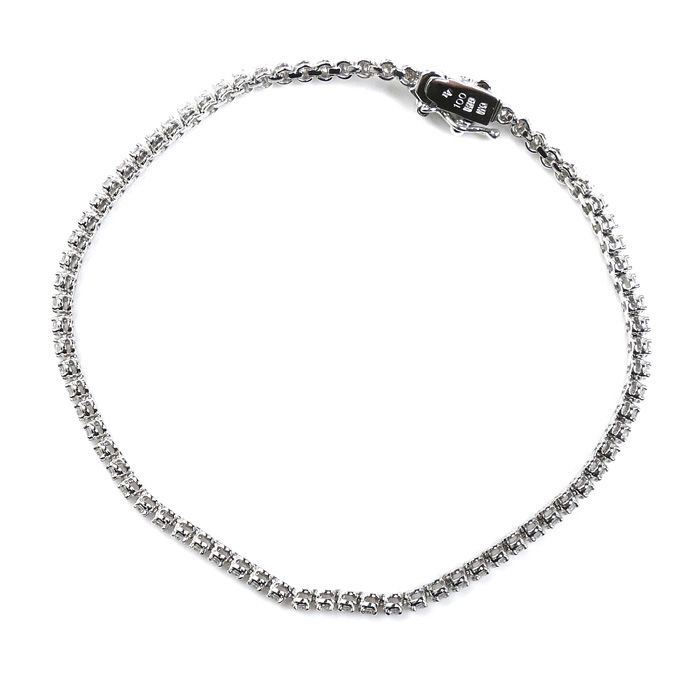 Ponte Vecchio ポンテヴェキオ K18WG ホワイトゴールド ブレスレット ダイヤモンド1.00ct 5.8g 17.5cm レディース