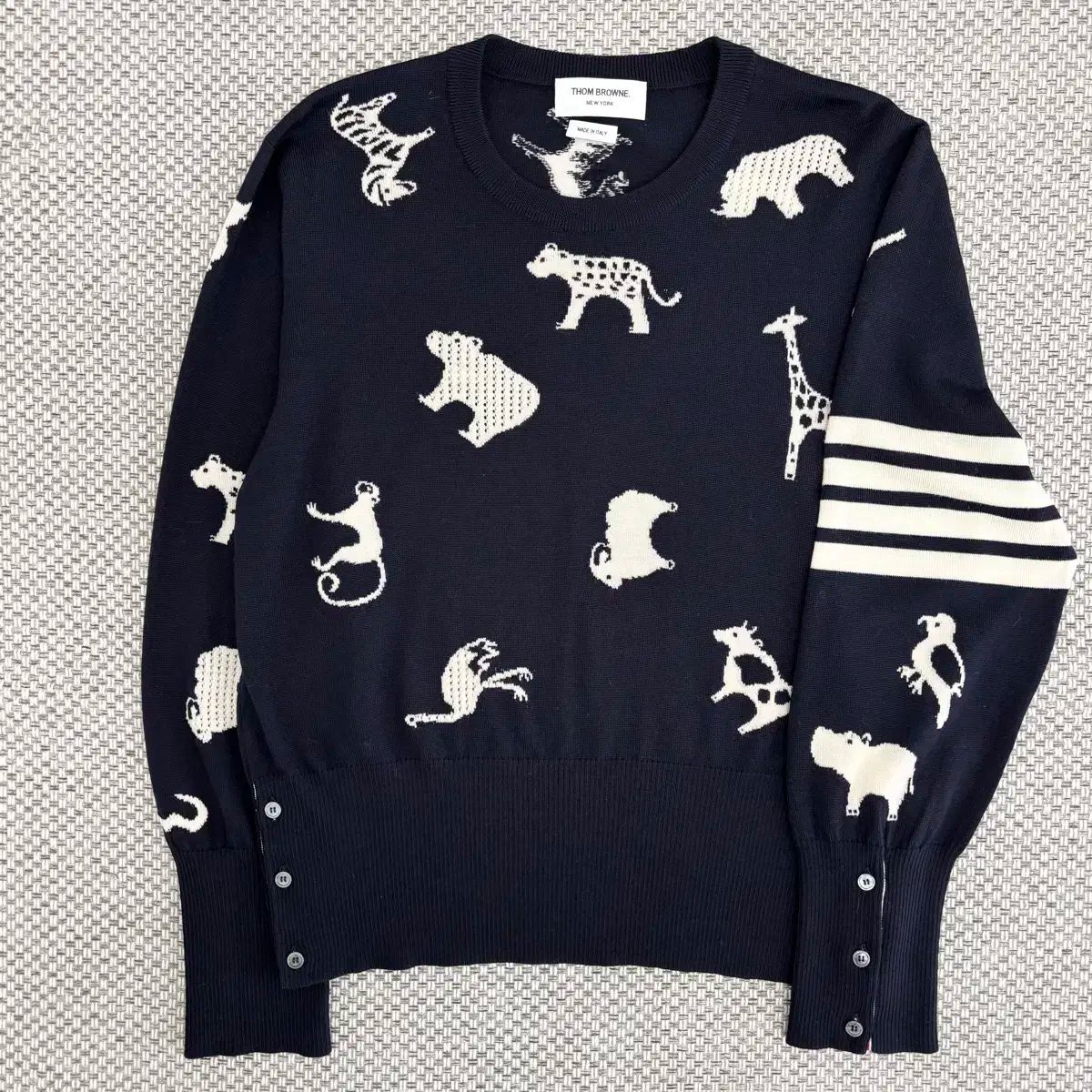 5 トム ブラウン シフォン袖ストライプ ANIMAL アニマル ニット