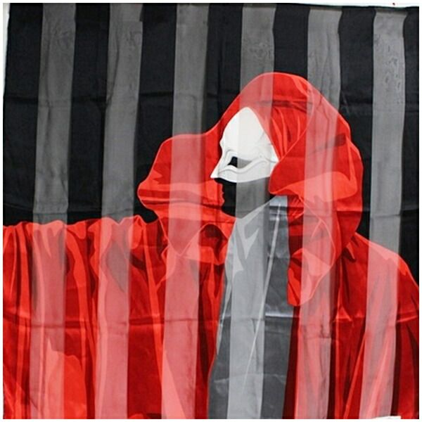 ヴァレンチノ シルク スカーフ レッド ブラック Aランク