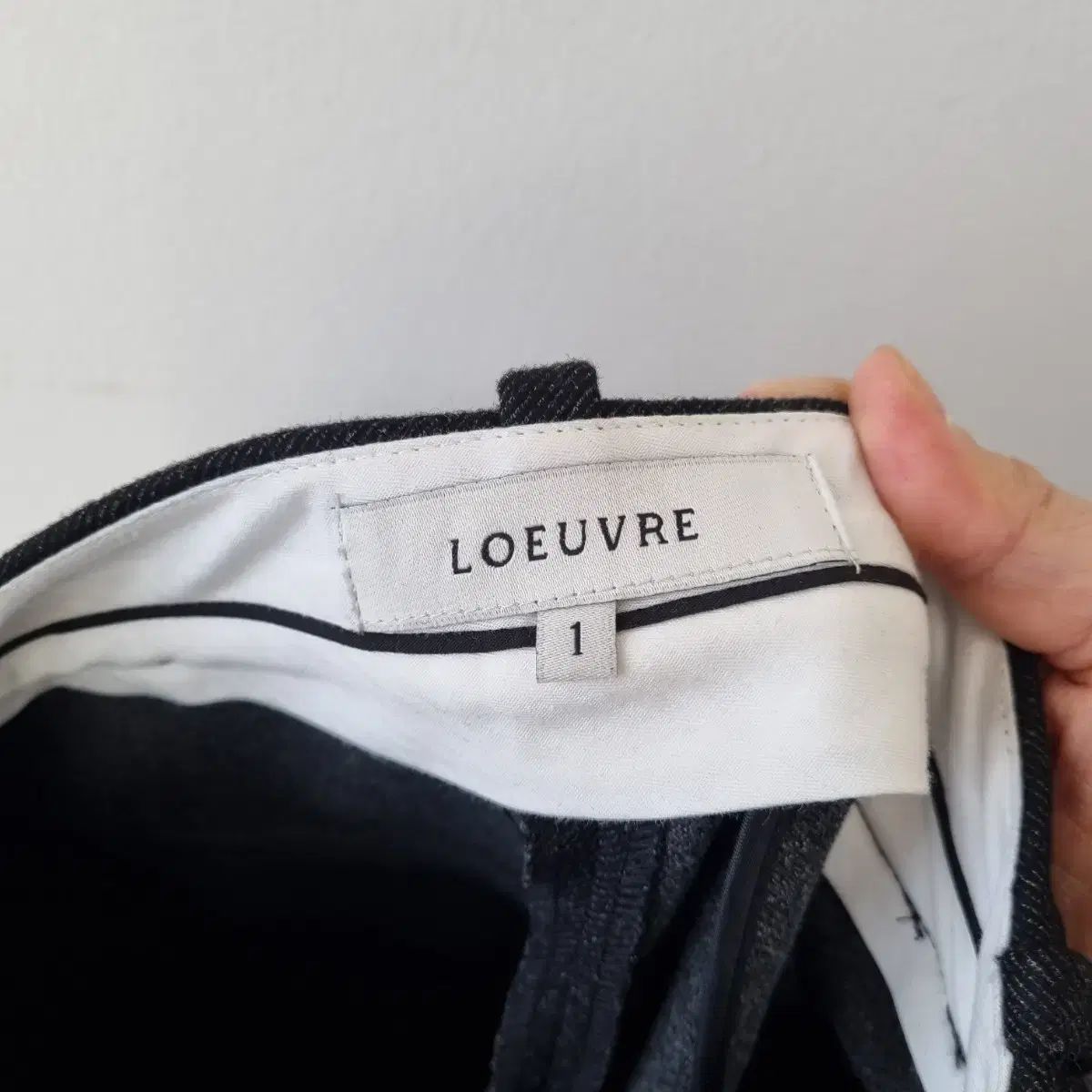 LOEUVRE チャコール ピンタック ウール ワイドパンツ 1サイズ