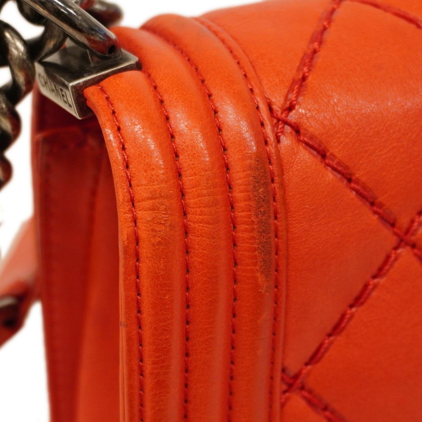 シャネル Chanel シャネル ショルダーバッグ ボーイシャネル ワイルドステッチ チェーンショルダー レザー レッド レディース P1635337 DECORATOM_COM_BR