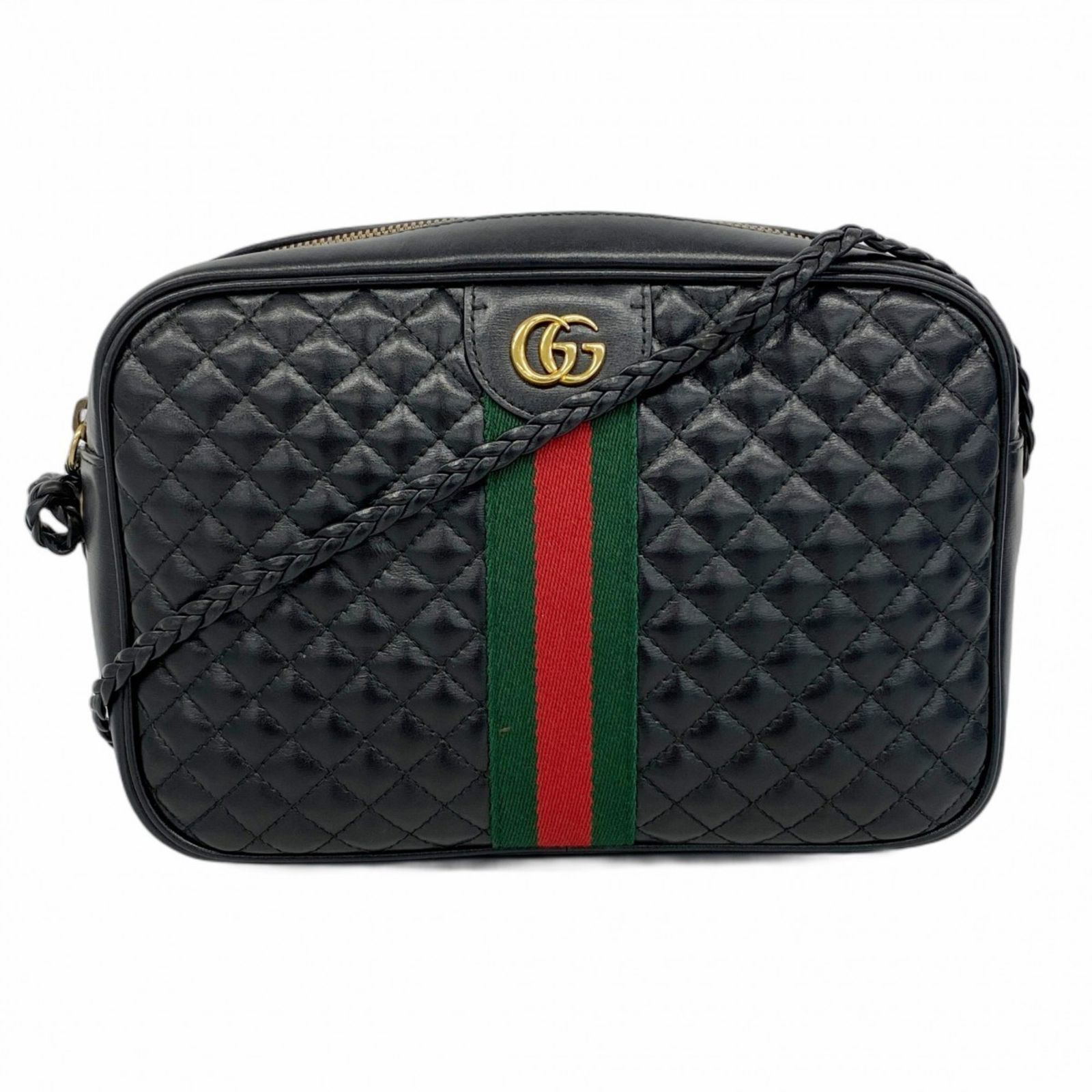 グッチ Gucci ショルダーバッグ GGマーモント シェリーライン キルティング 541051 レザー ブラック レディース