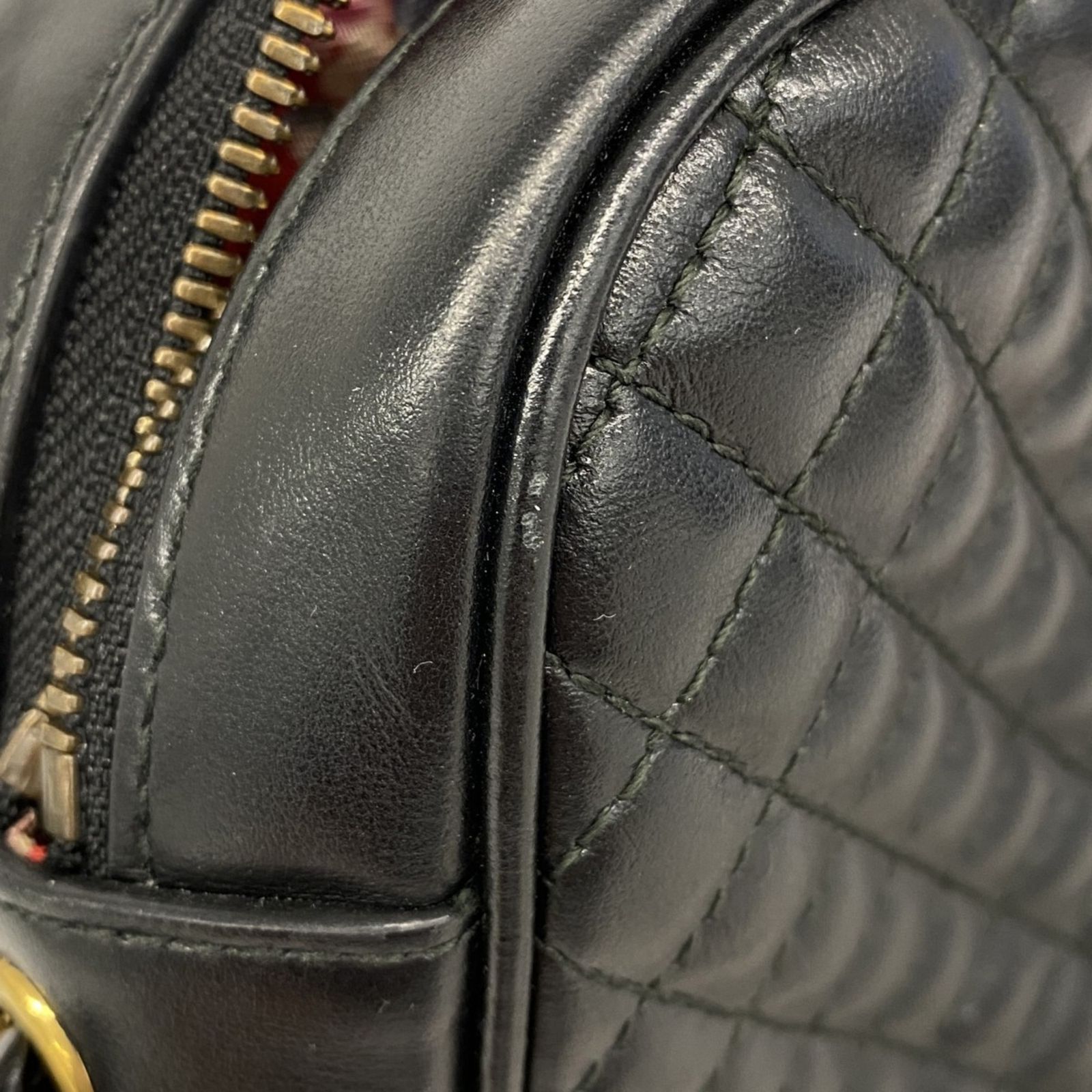 グッチ Gucci グッチ ショルダーバッグ GGマーモント シェリーライン キルティング 541051 レザー ブラック レディース DECORATOM_COM_BR