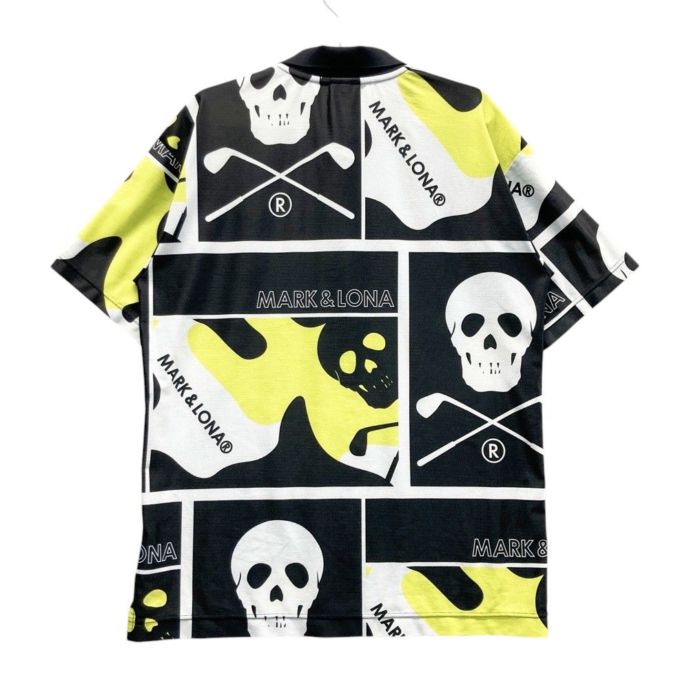 サイズ 48 MARK-LONA マークアンドロナ 半袖ポロシャツ 総柄 ブラック系 240101429901 ゴルフウェア メンズ ストスト