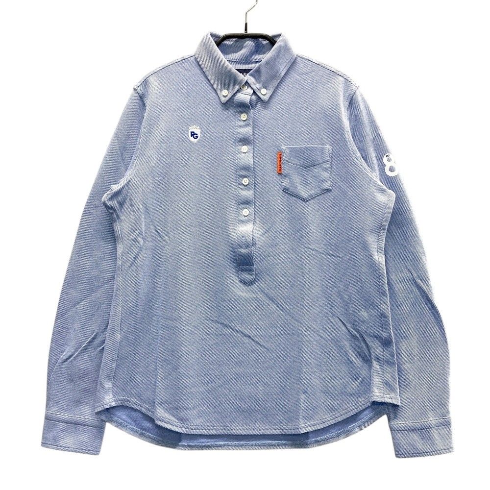 サイズ 1 PEARLY GATES パーリーゲイツ 長袖ポロシャツ ボタンダウン ブルー系 240101535849 ゴルフウェア レディース ストスト
