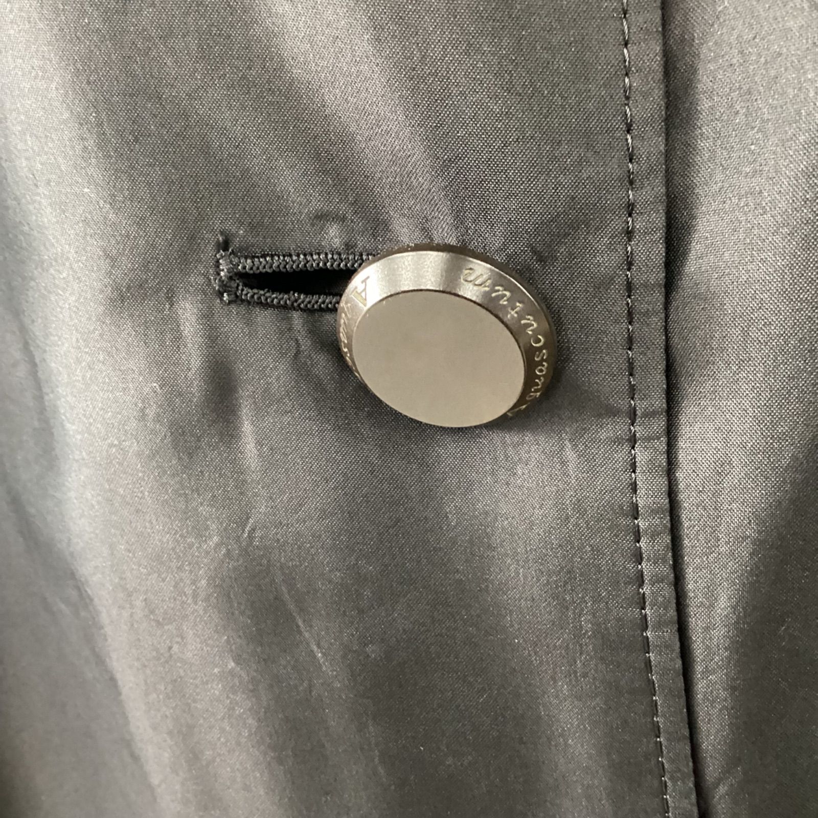 アクアスキュータムAquascutum黒ナイロンロングコート ダウンフェザー