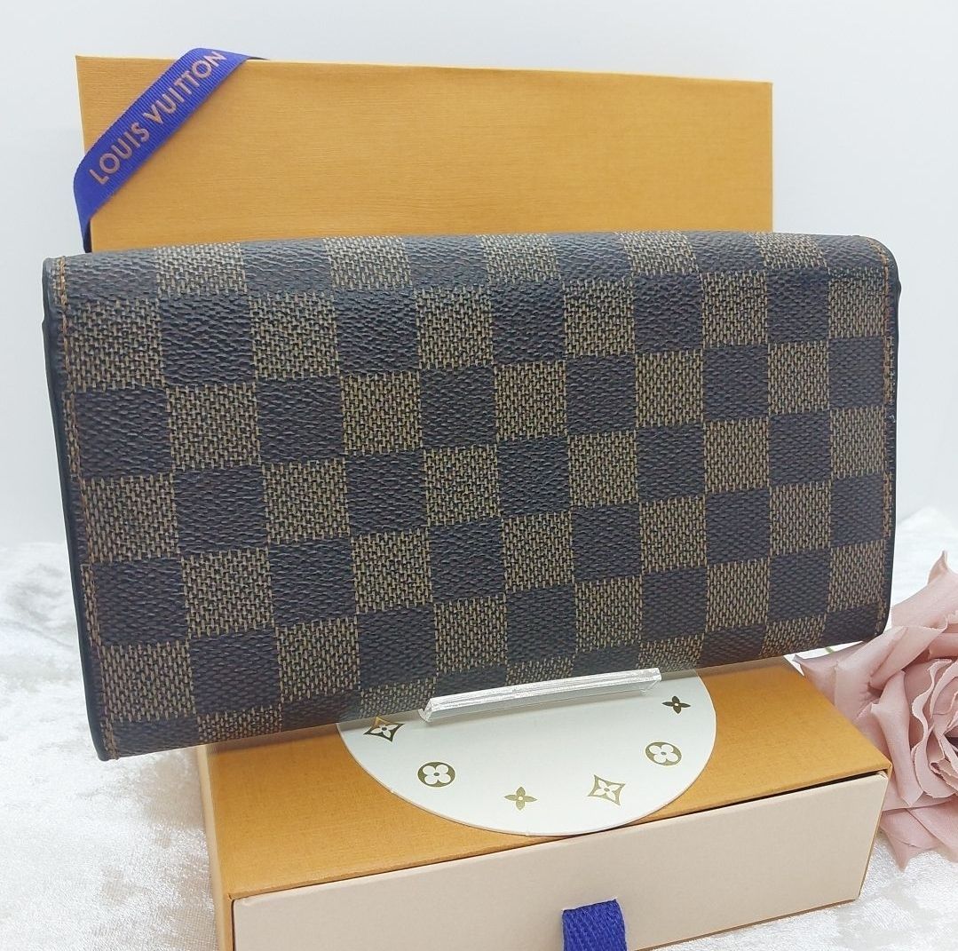 ルイヴィトン ポルトフォイユサラ ダミエ エベヌ 2つ折りN61734 長財布