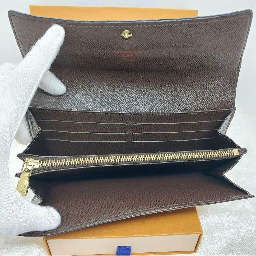 ルイヴィトン ポルトフォイユサラ ダミエ エベヌ 2つ折りN61734 長財布
