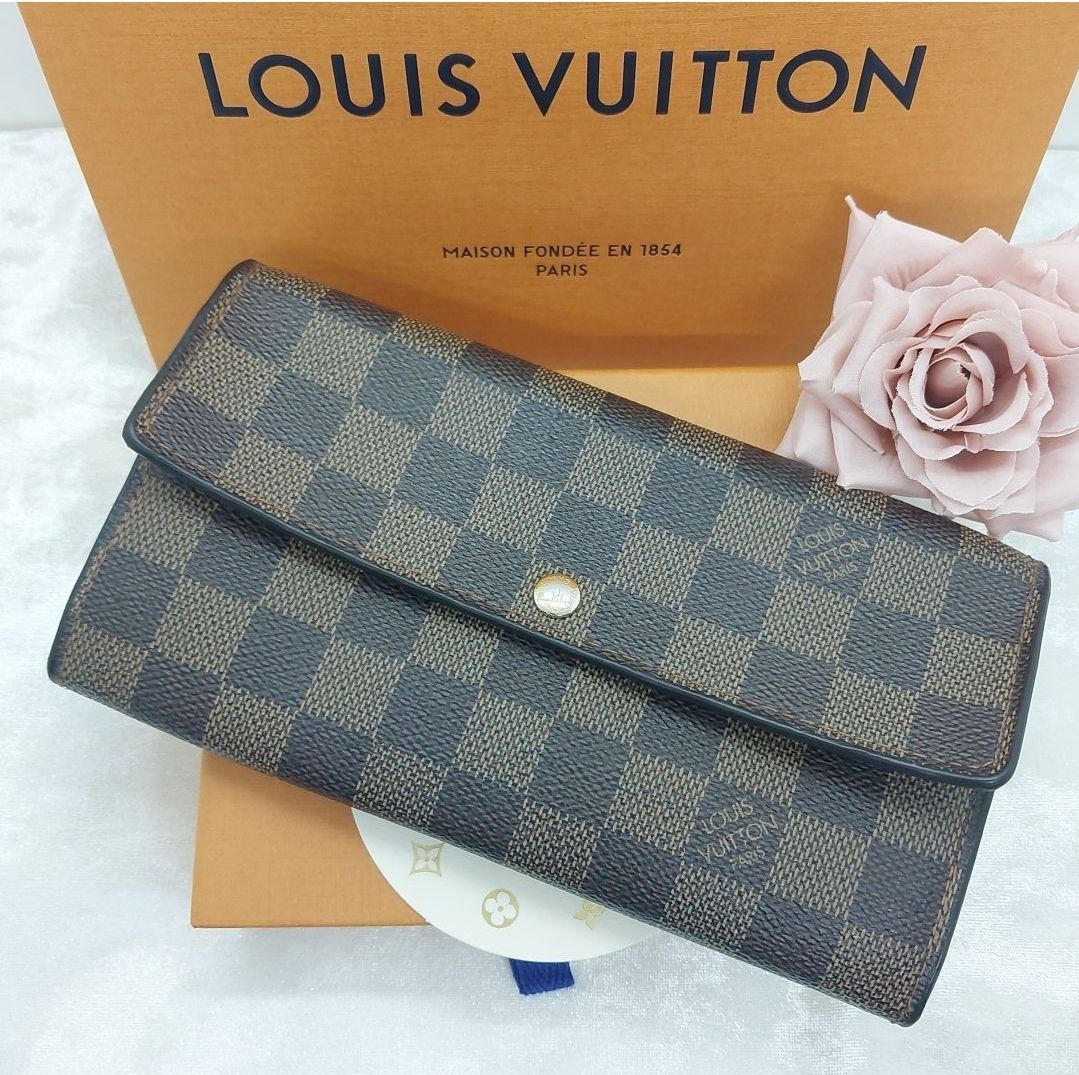 ルイヴィトン ポルトフォイユサラ ダミエ エベヌ 2つ折りN61734 長財布