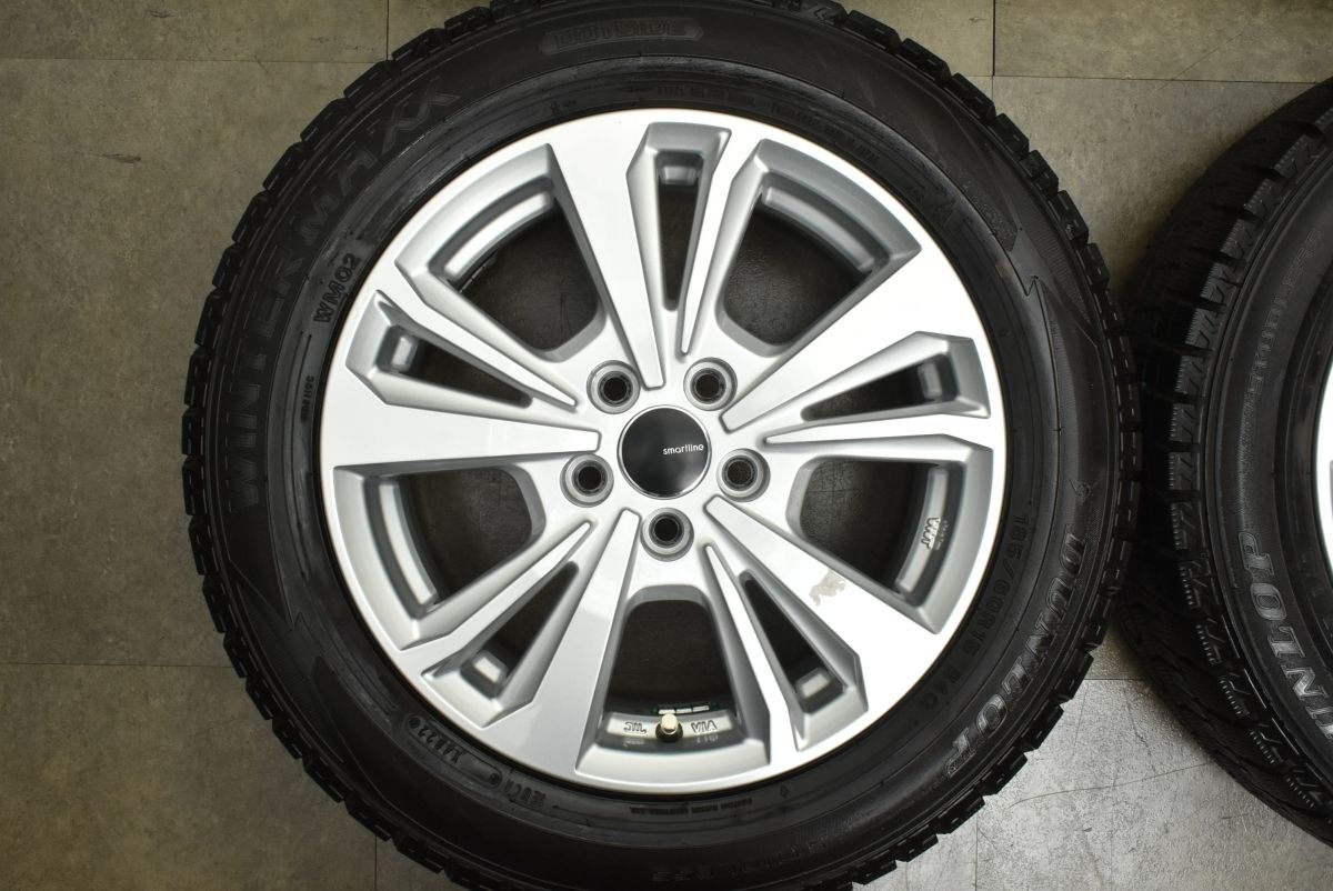 バリ溝品 15 in 6 J 38 PCD 100 ダンロップ ウィンターマックス WM 02 185 60 R フォルクスワーゲン ポロ アウディ A 1