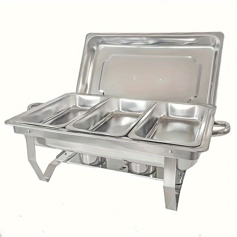 保温 保冷 ステンレス製フードウォーマーセット 8 QT 大容量 ケータリング イベント パーティー ビュッフェ レストラン 業務用 角型 グリッド選択 3グリッド