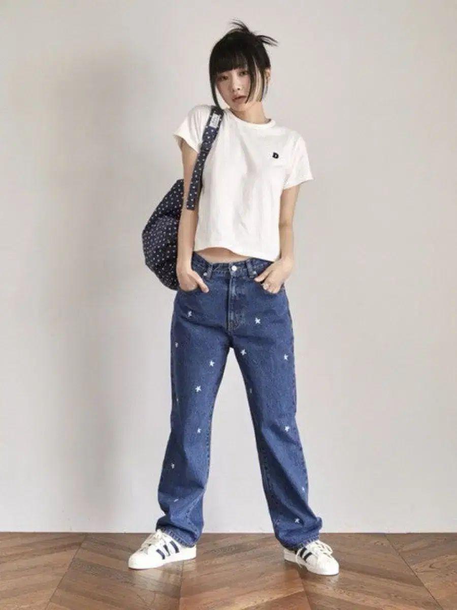デイジーシンデローム フラワー 刺繍 デニム パンツ