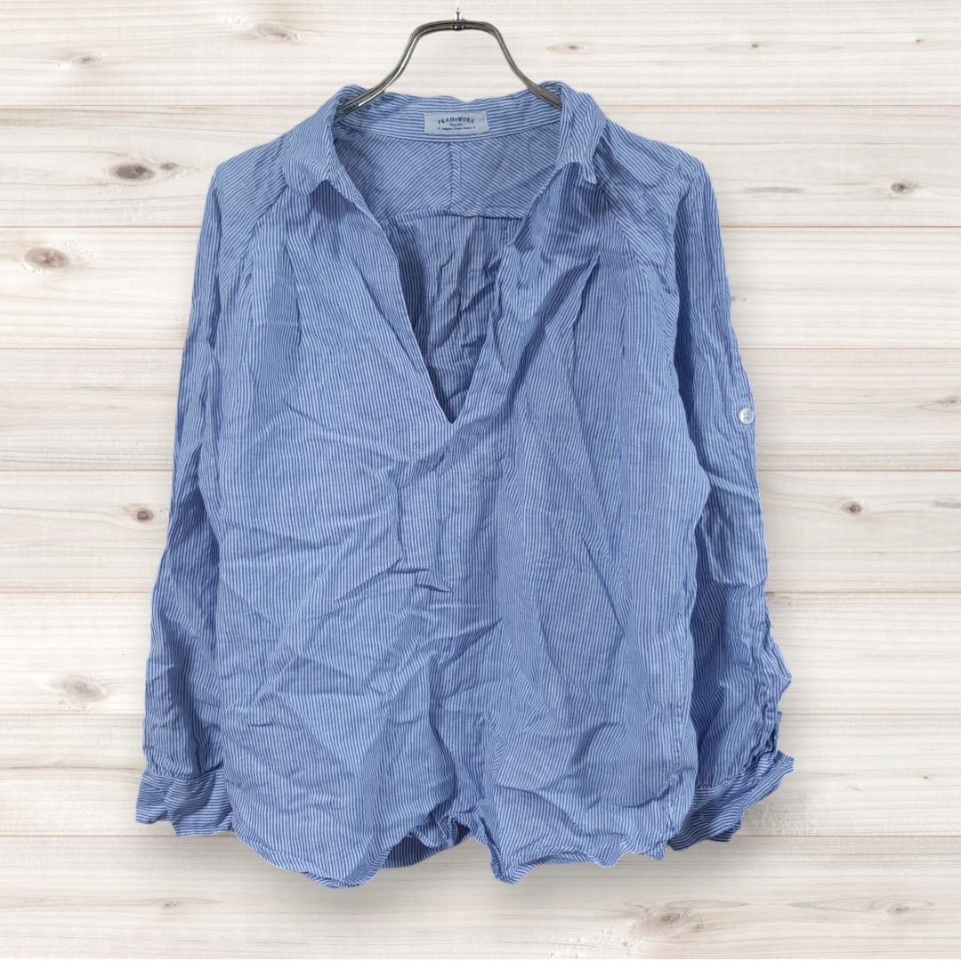 F0178 フレームワークス FRAMeWORK ブラウス シャツ 長袖 麻 レギュラー