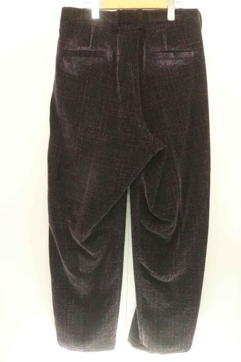 KAMIYA メンズパンツ M Velvet Check Pants 紫 パープル