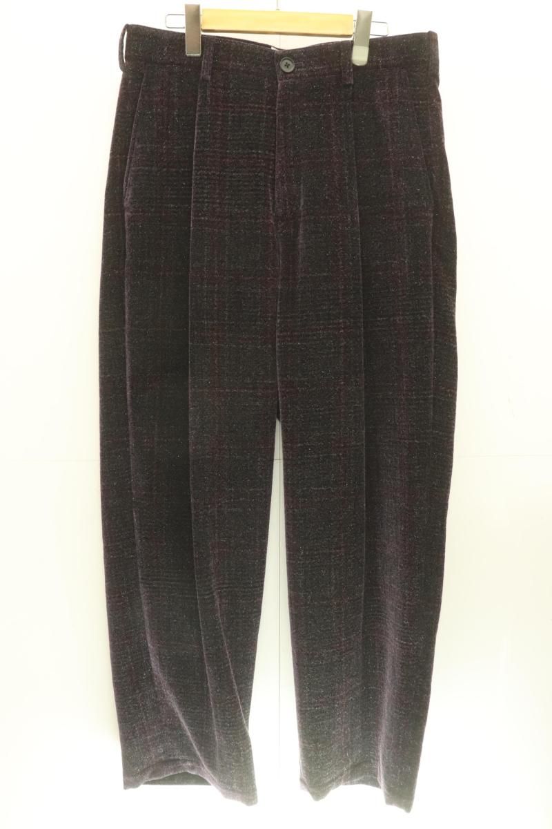 KAMIYA メンズパンツ M Velvet Check Pants KAMIYA M 紫 パープル