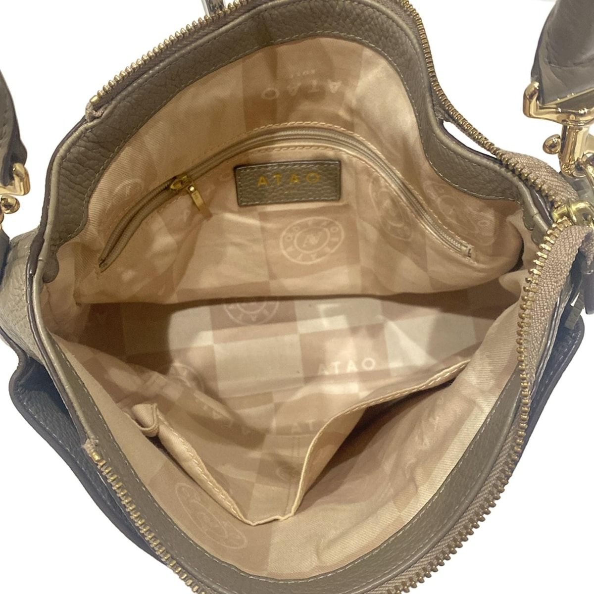 ATAO アタオ ハンドバッグ - グレーベージュ レザー DECORATOM_COM_BR