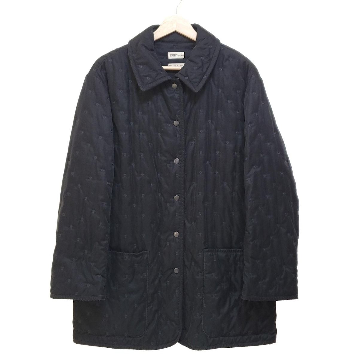 HERMES エルメス コート サイズ36 S レディース - 黒 長袖 中綿 刺繍 秋 冬