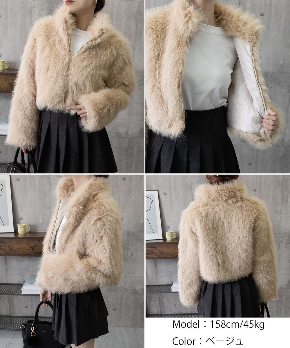 【エポカ】フォックス　リアルファー　ショートジャケット　パーティー　ボレロ エポカ】フォックス リアルファー ショートジャケット パーティー