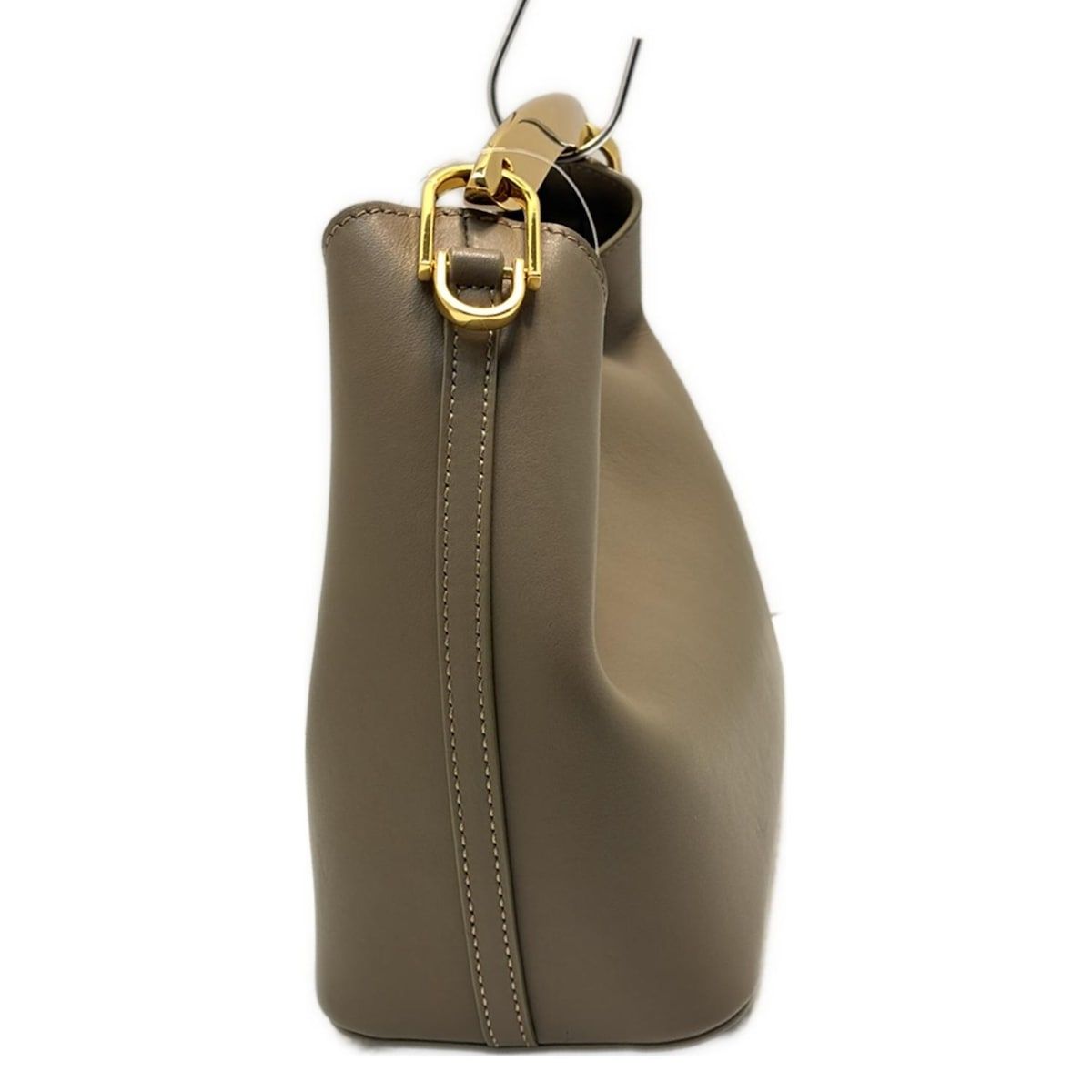 elleme エレメ ハンドバッグ ブーメラ ベージュ メタルハンドル レザー