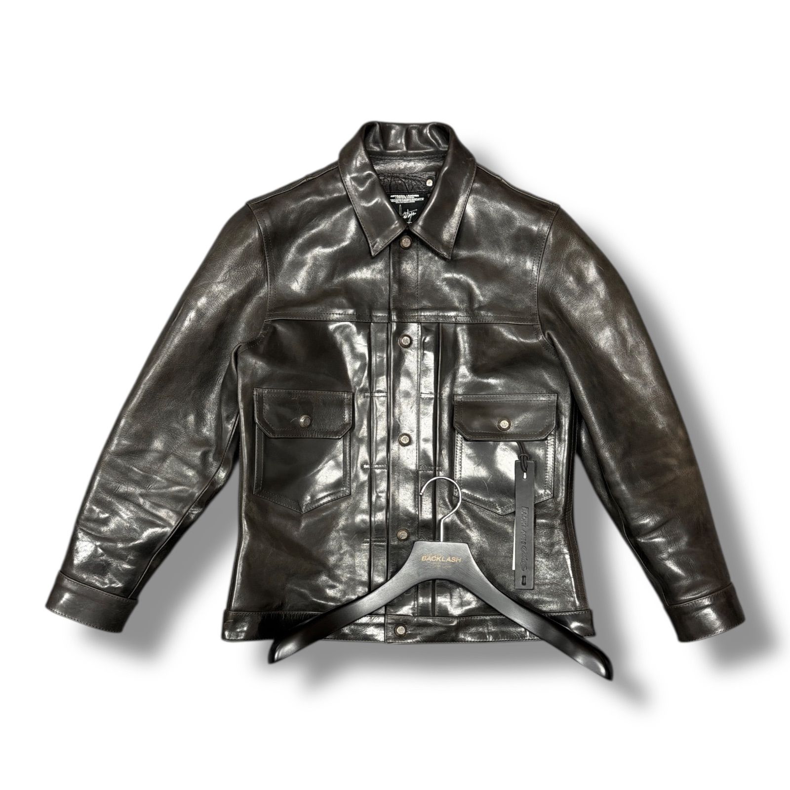 ISAMUKATAYAMA BACKLASH ライダースジャケット 218P▲ ISAMU KATAYAMA BACKLASH THE LINE GUIDI鏡面カーフレザー2nd