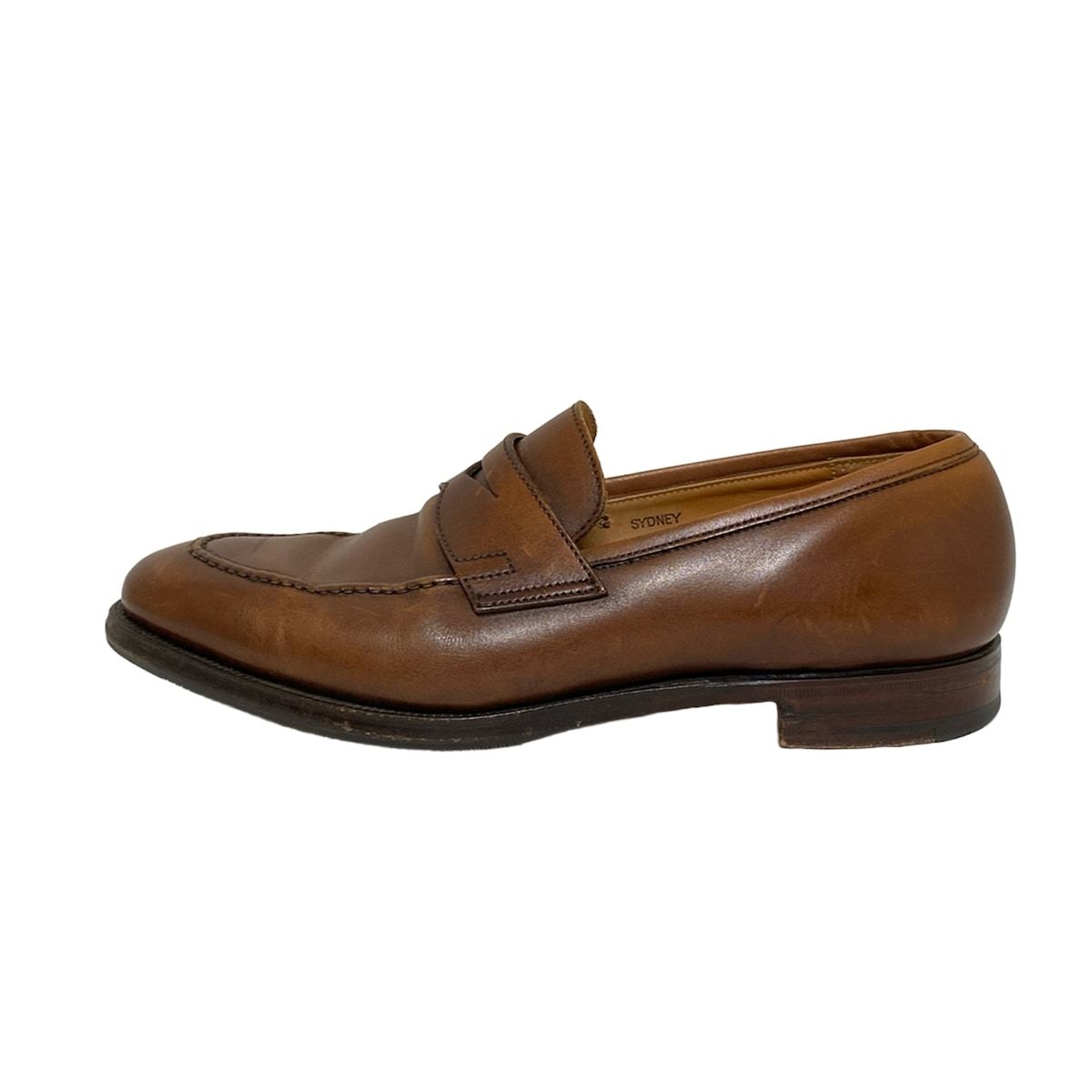 Crockett-Jones クロケットジョーンズ ローファー 51 2E メンズ - ライトブラウン アウトソール張替済 レザー