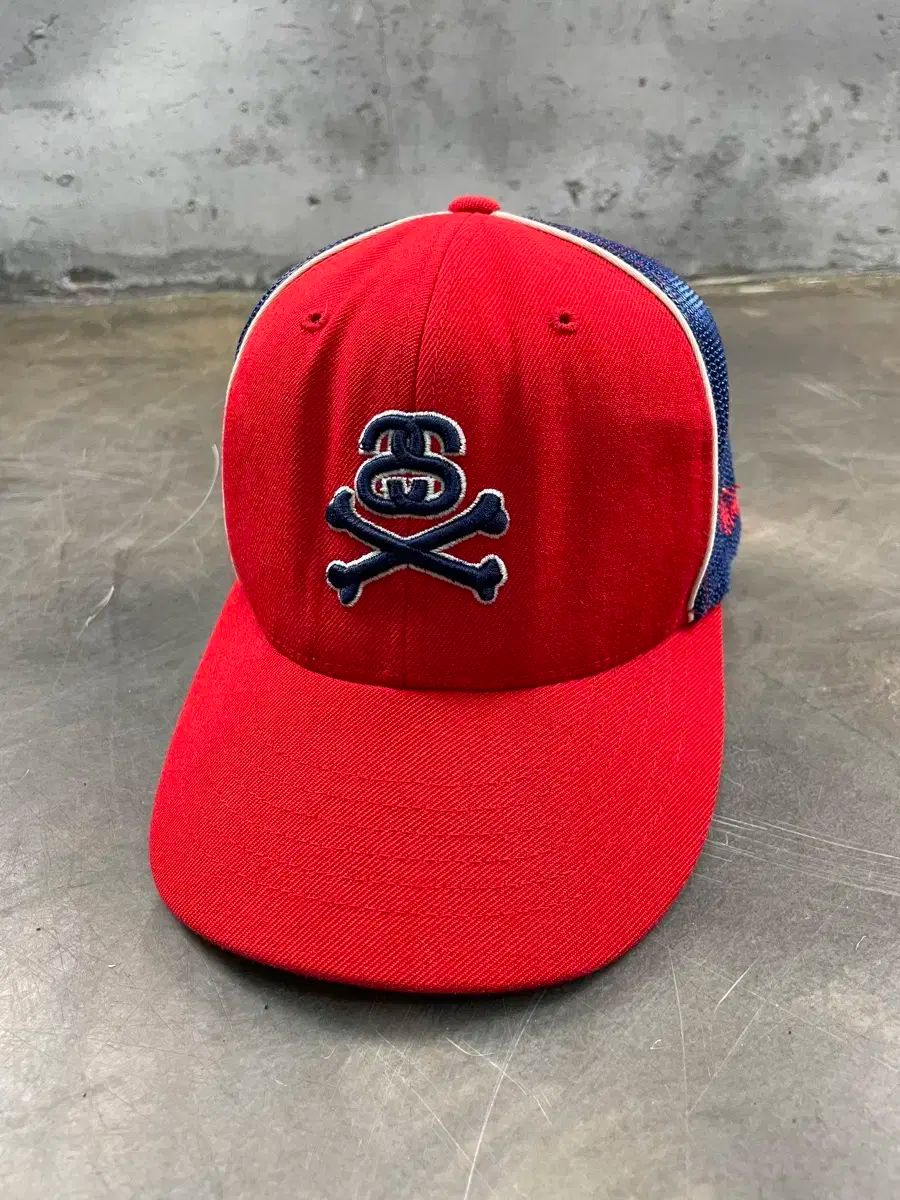 00s ステューシー スカル メッシュキャップ