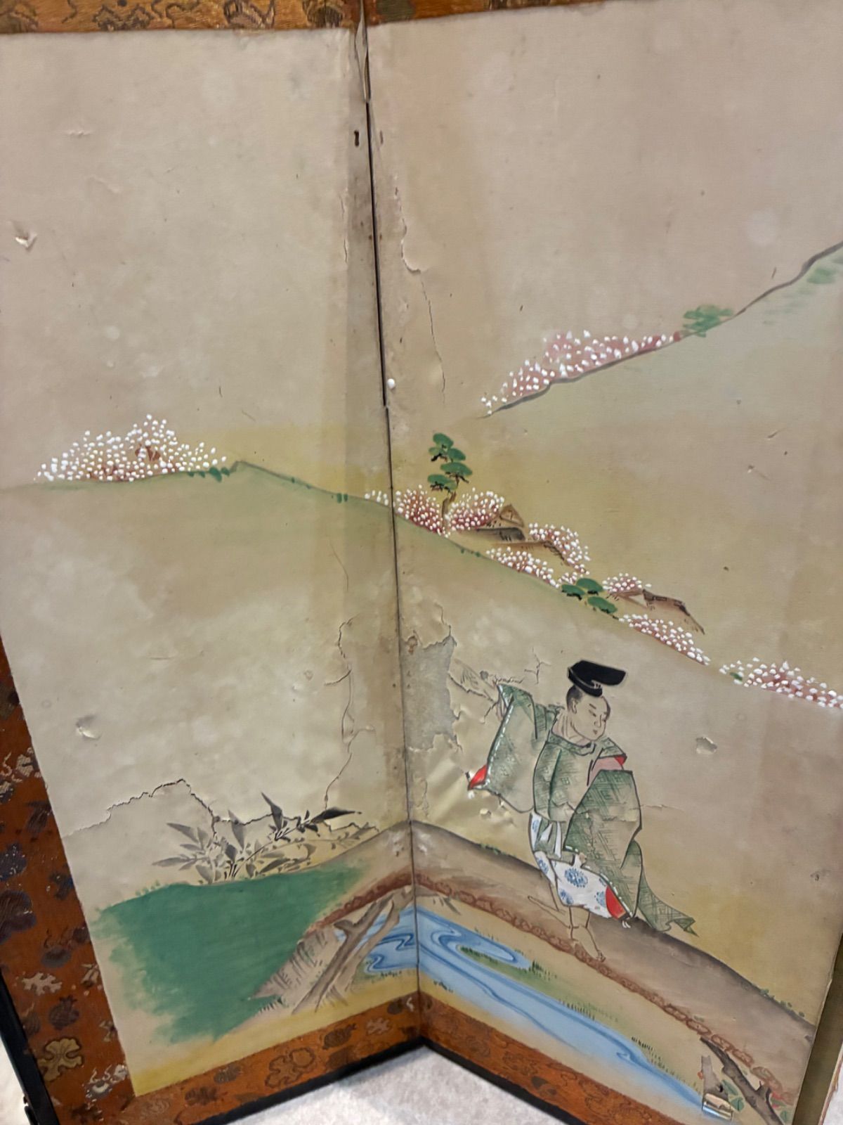 屏風 時代物 旧家蔵 古美術 小屏風 六曲