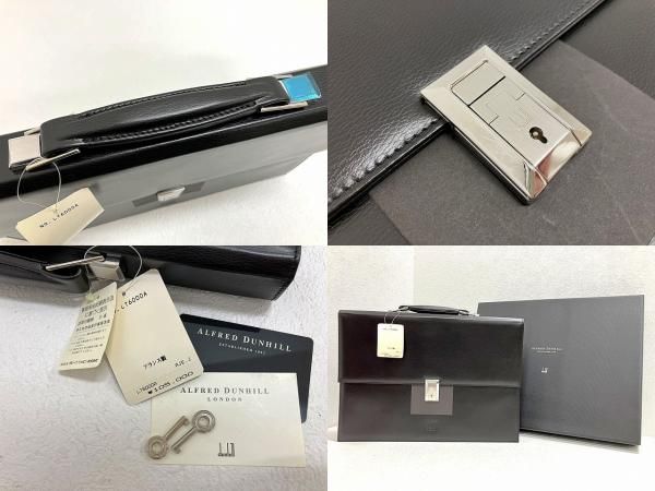 ダンヒル dunhill 牛革レザー ビジネスバッグ ブリーフケース 黒 フランス製 ブラック 書類かばん 鞄